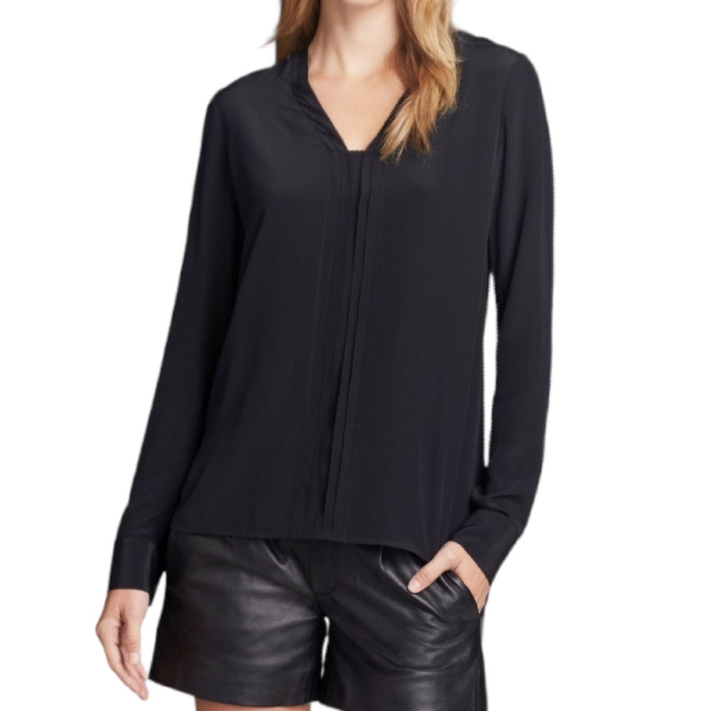 *SOLD* Vince Silk Picot Edge Blouse - Small - Picture 1 of 7